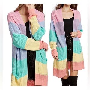 DAVI & DANI Pastel Block Women's Cardigan